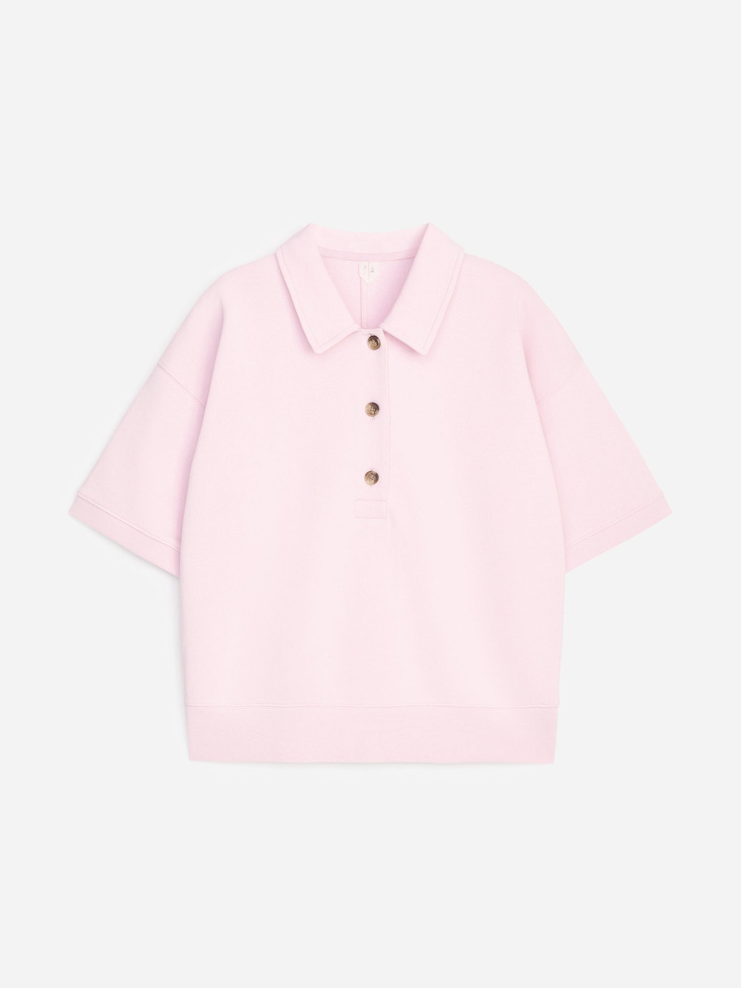 French Terry Polo Sweatshirt - Pink - Image 6