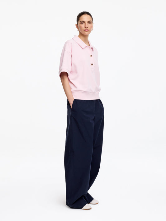 French Terry Polo Sweatshirt - Pink - Image 2