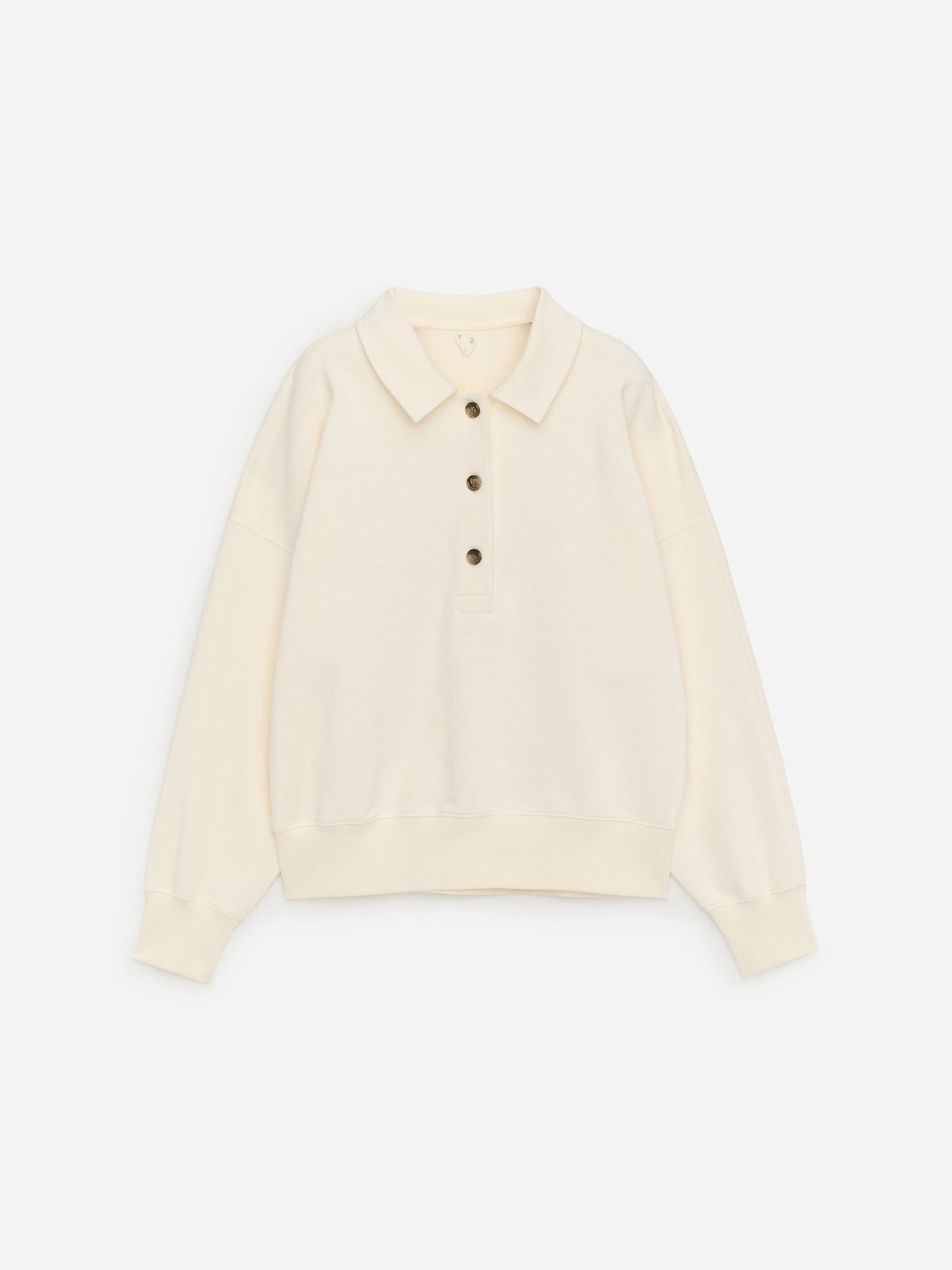 French Terry Polo Sweatshirt - White