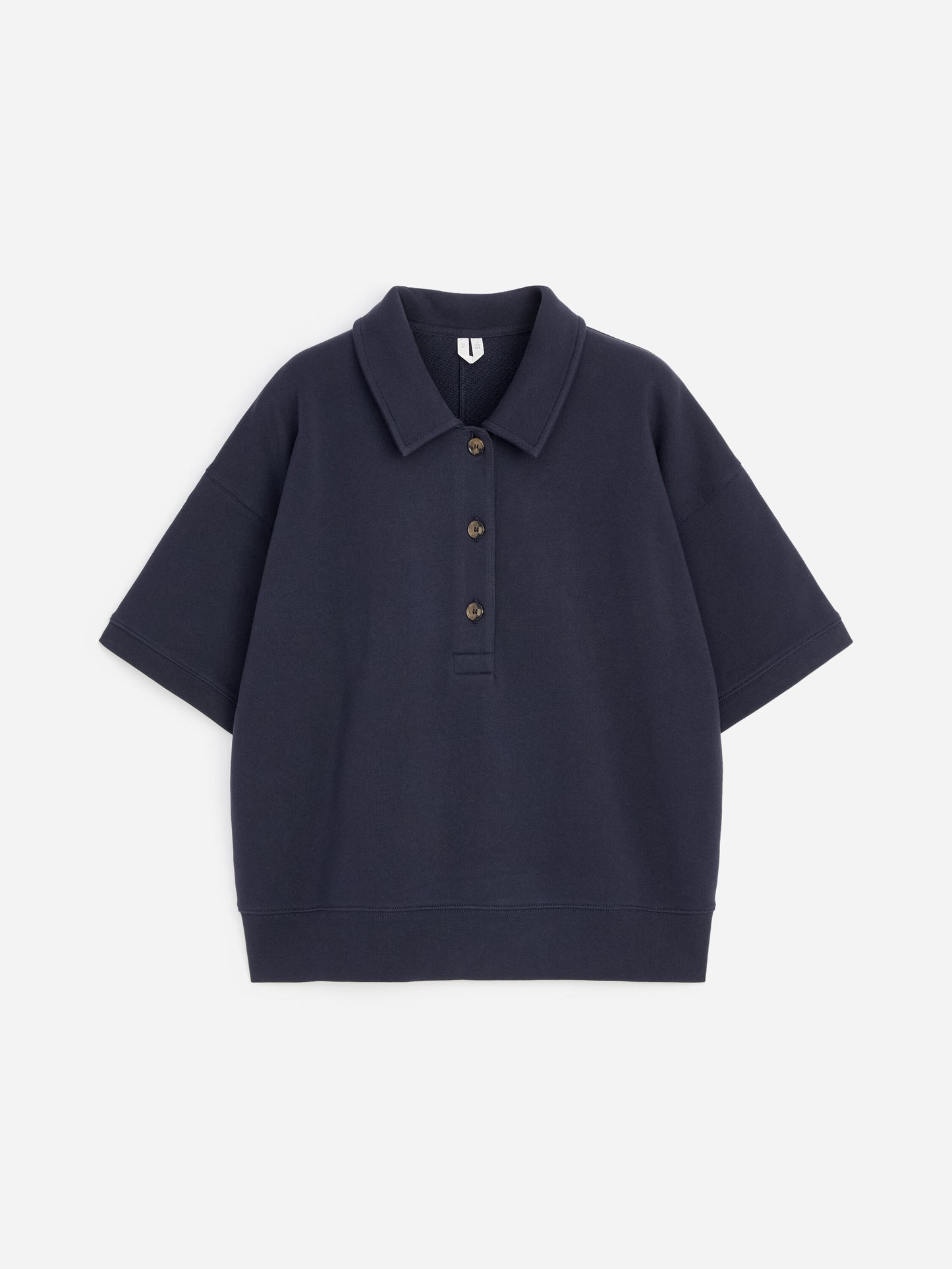French Terry Polo Sweatshirt - Blue - Image 5