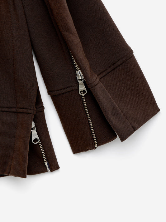 Zip-Detail Sweatshirt - Brown - Image 2