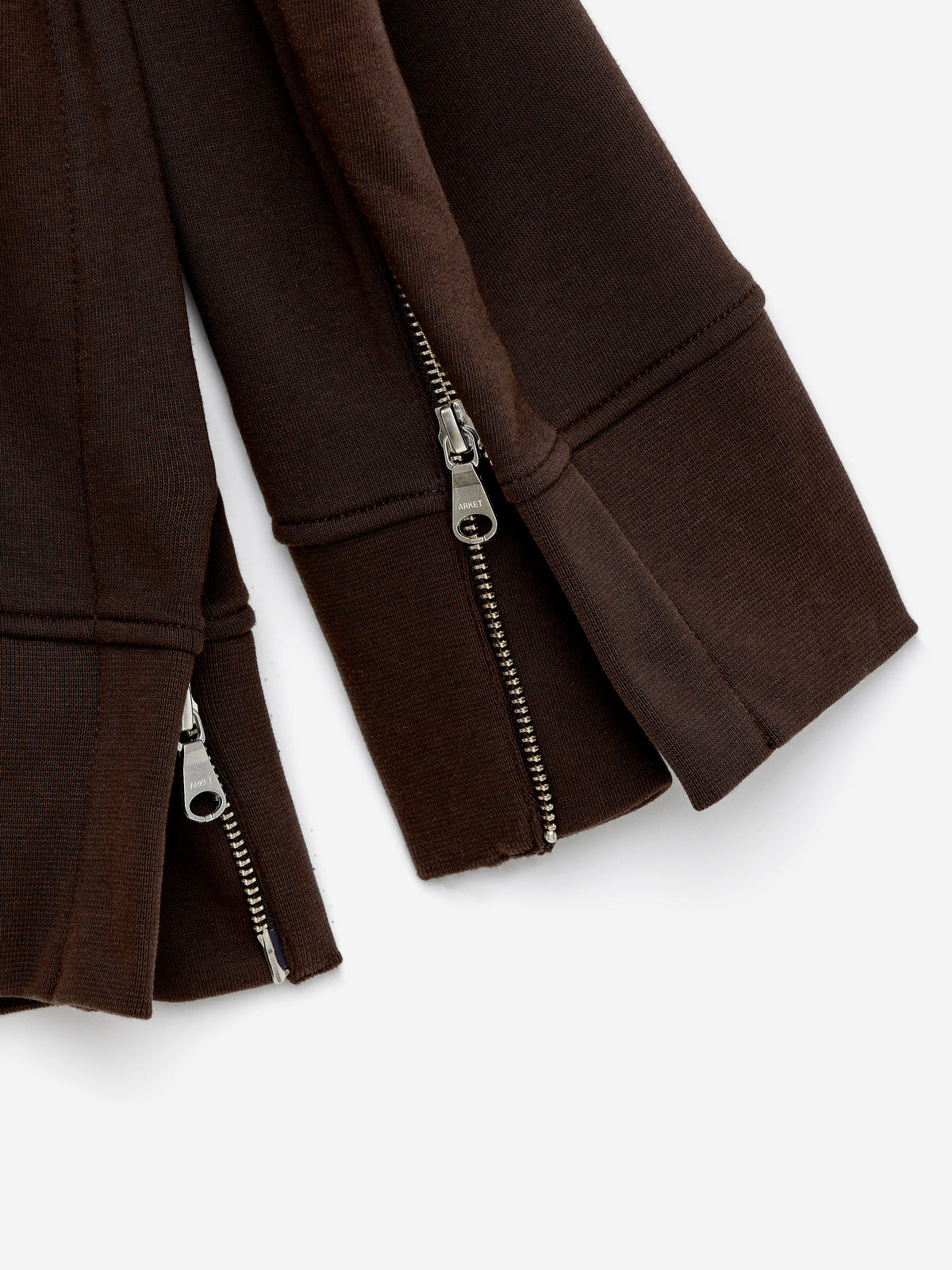 Zip-Detail Sweatshirt - Brown - Image 2
