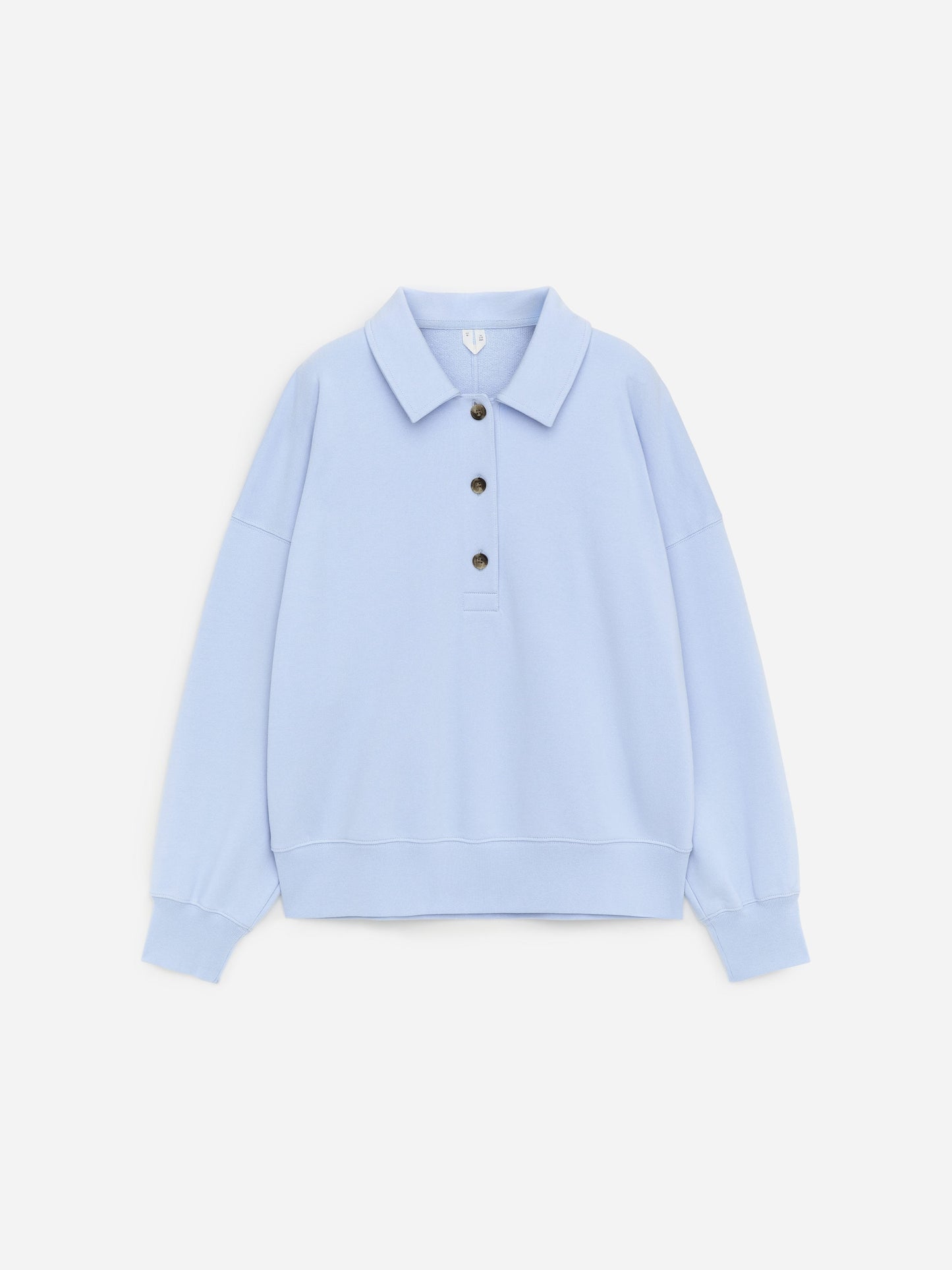 French Terry Polo Sweatshirt - Blue - Image 5