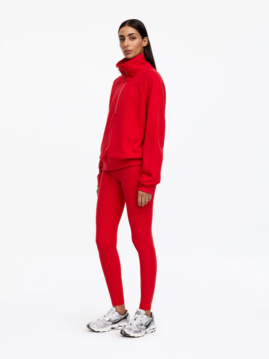 Half-Zip Terry Sweatshirt - Red - Image 2