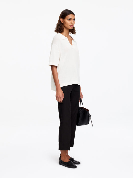 Knitted Polo Jumper - White - Image 2