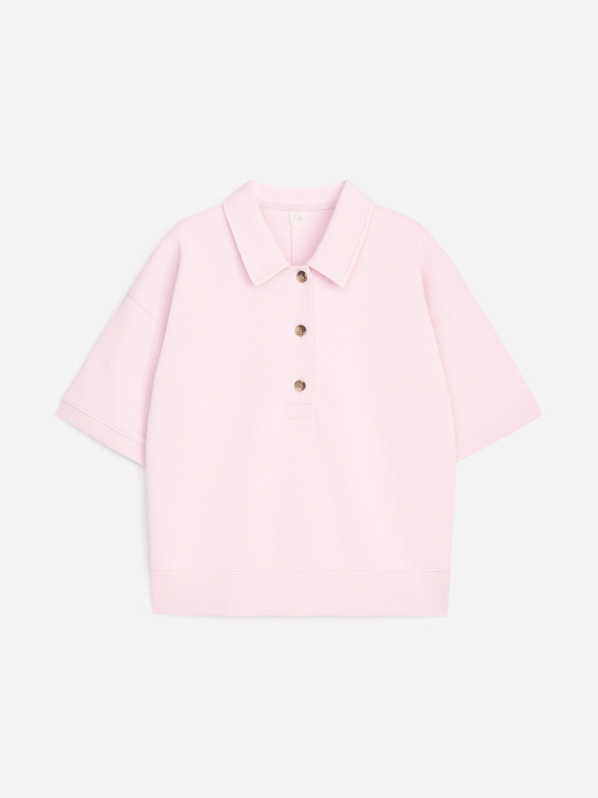 French Terry Polo Sweatshirt - Pink - Image 6