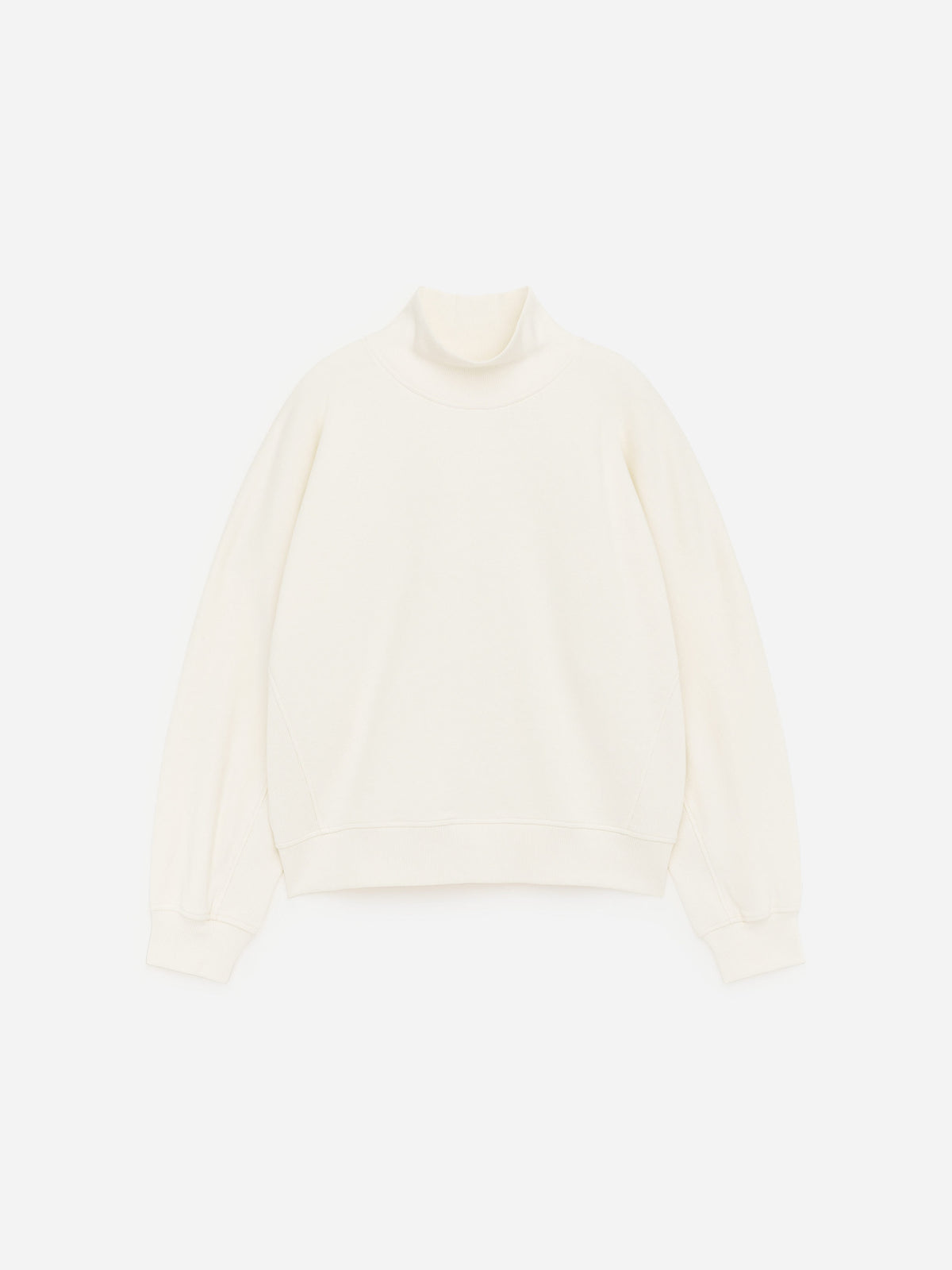 Mock-Neck Terry Sweatshirt - White