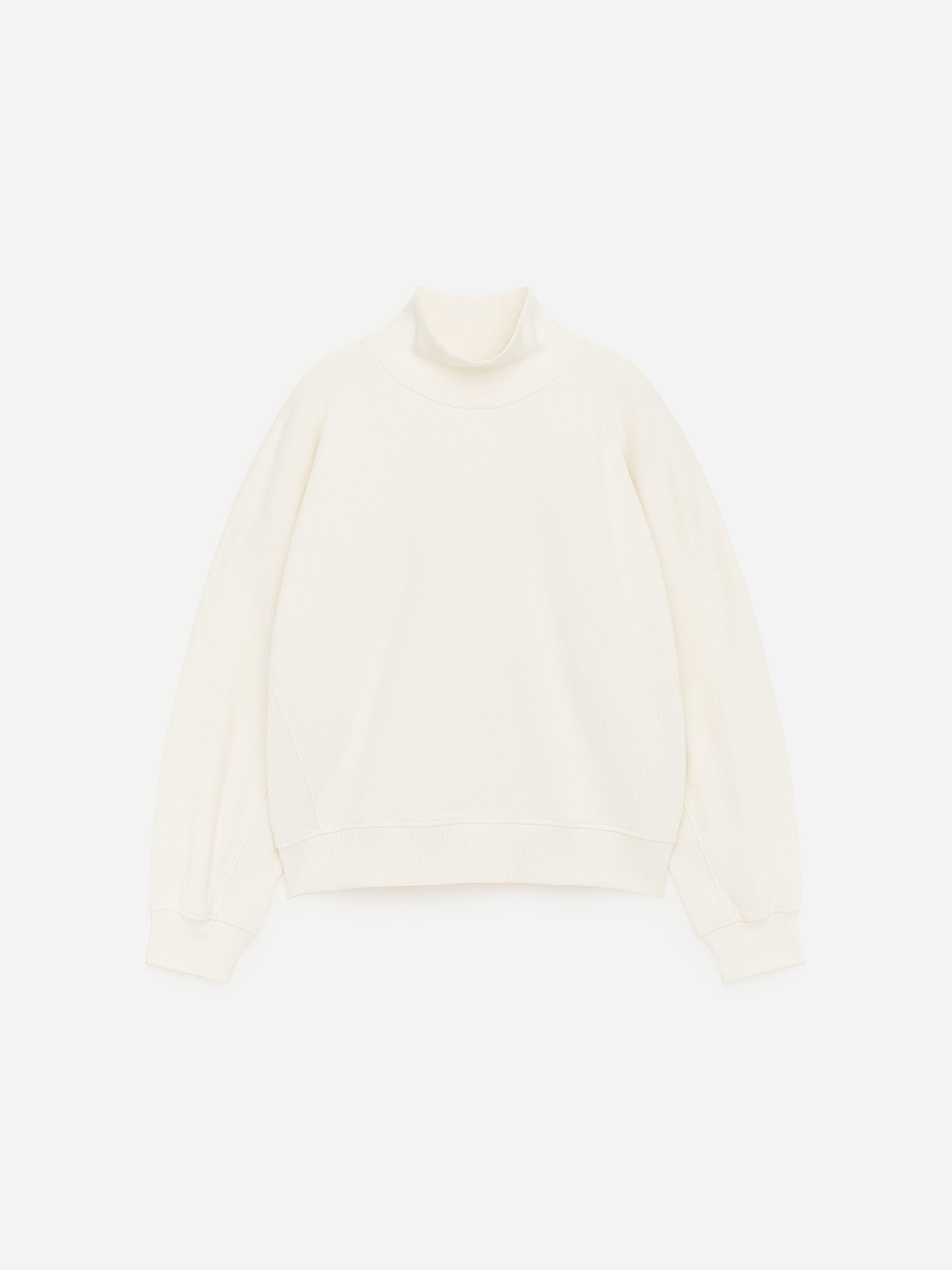 Mock-Neck Terry Sweatshirt - White