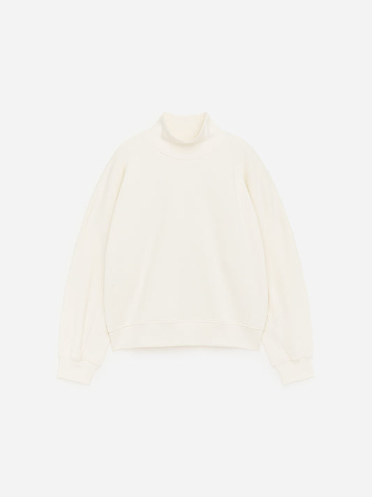 Mock-Neck Terry Sweatshirt - White