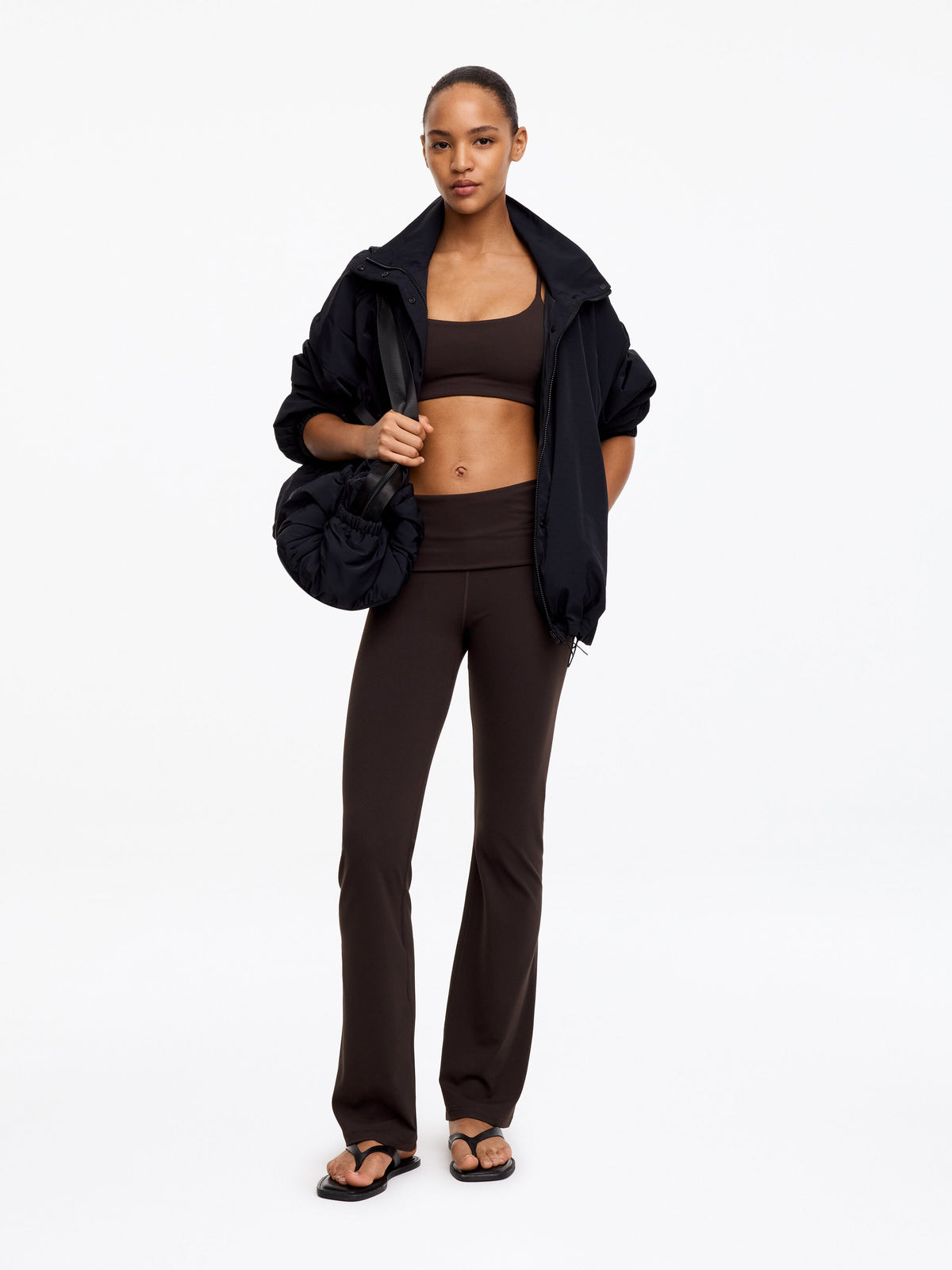 Flared Leggings - Brown