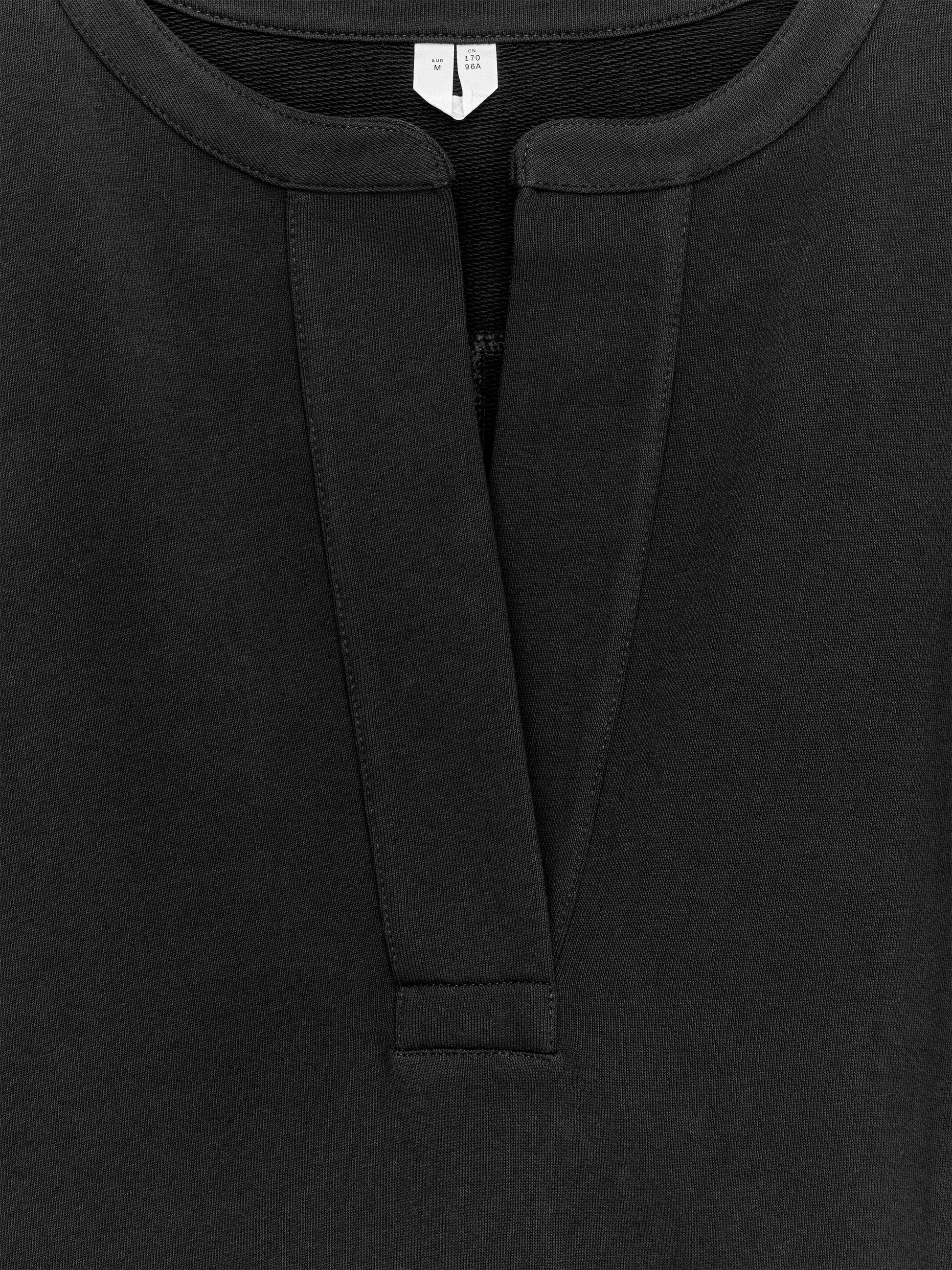 Open-Placket Sweatshirt - Black - Image 2