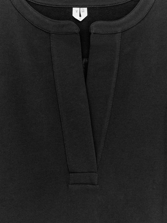 Open-Placket Sweatshirt - Black - Image 2