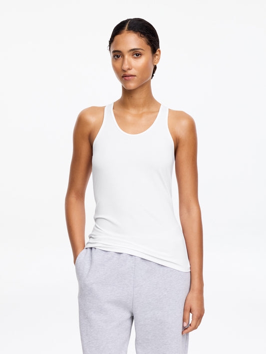 Ribbed Tank Top - White