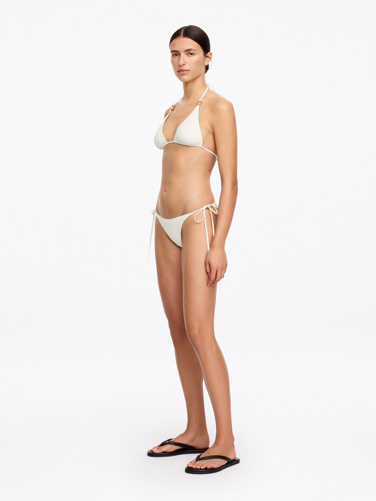 Beaded Triangle Bikini Top - White - Image 3