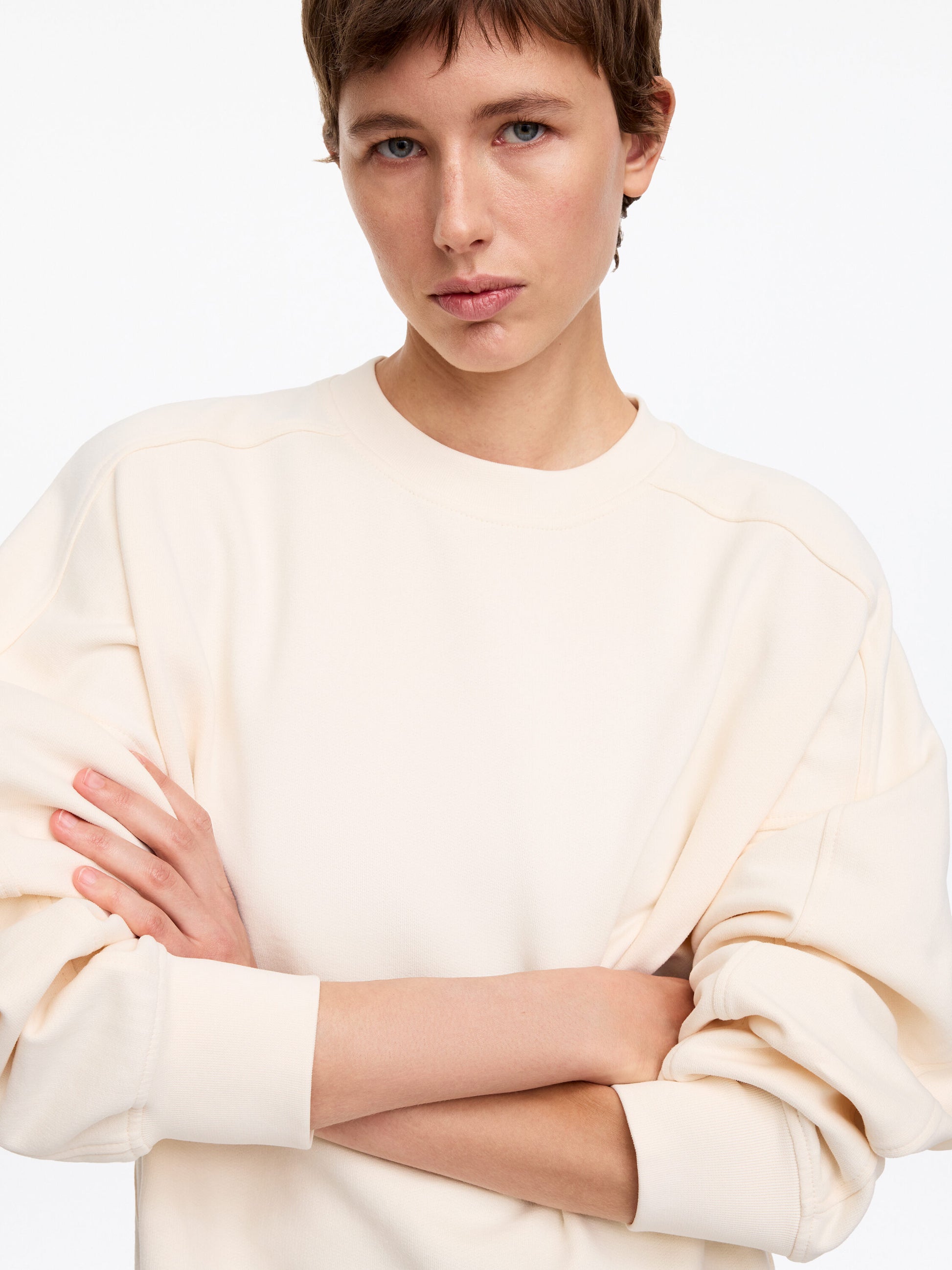Terry Cotton Sweatshirt - White - Image 4