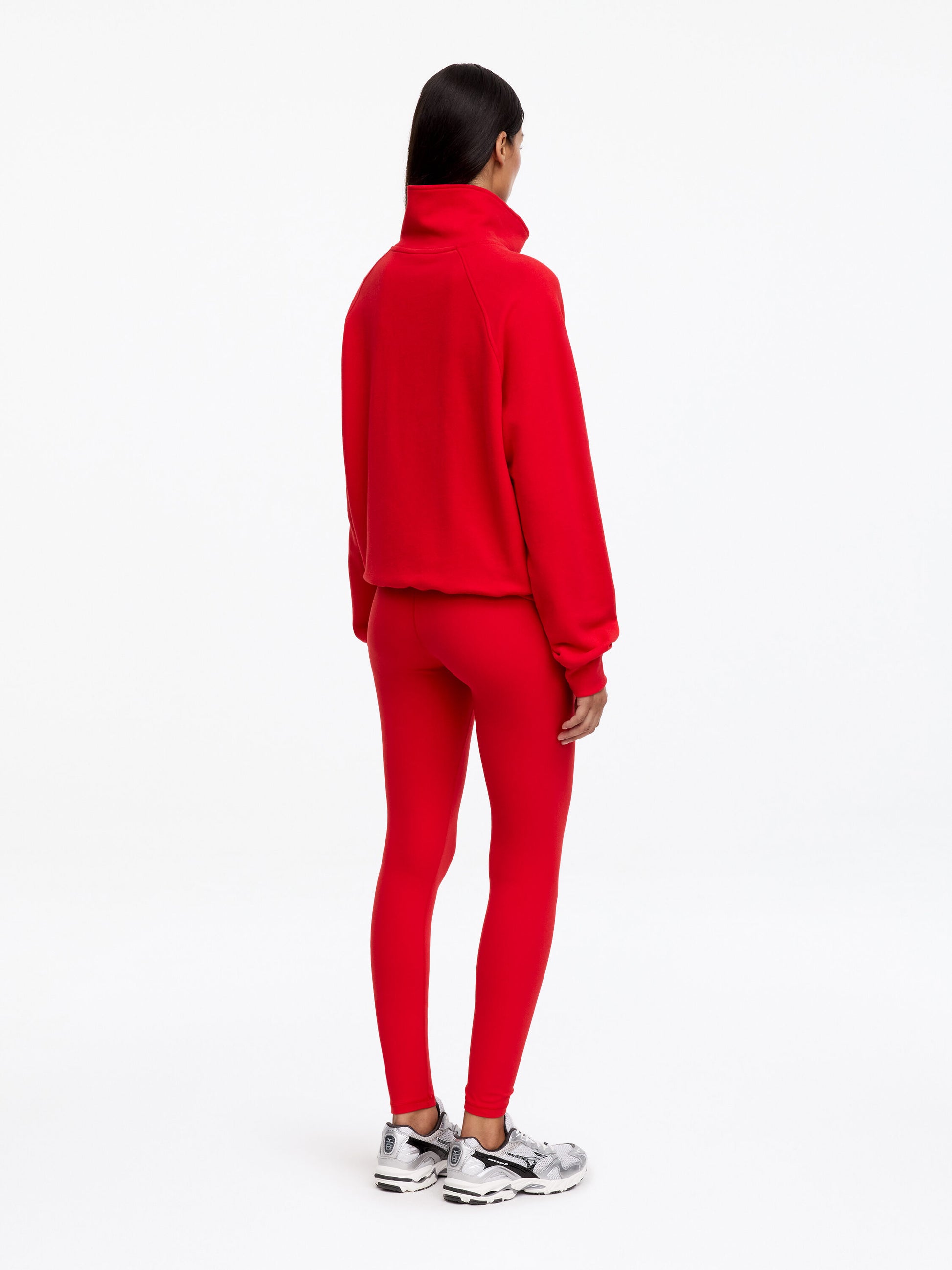 Half-Zip Terry Sweatshirt - Red - Image 3