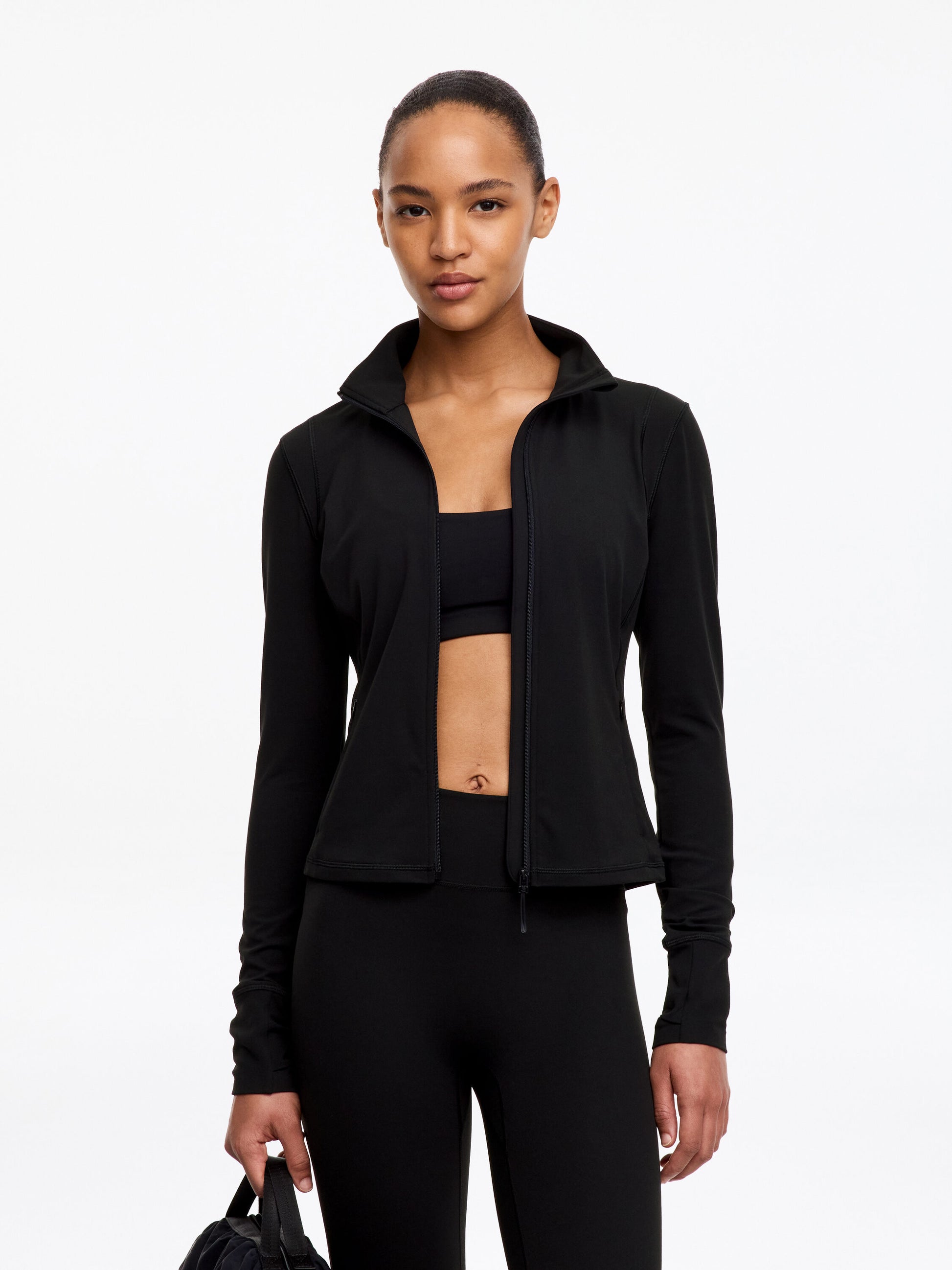 Soft Zip-Up Training Jacket - Black