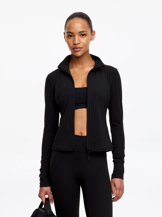 Soft Zip-Up Training Jacket - Black