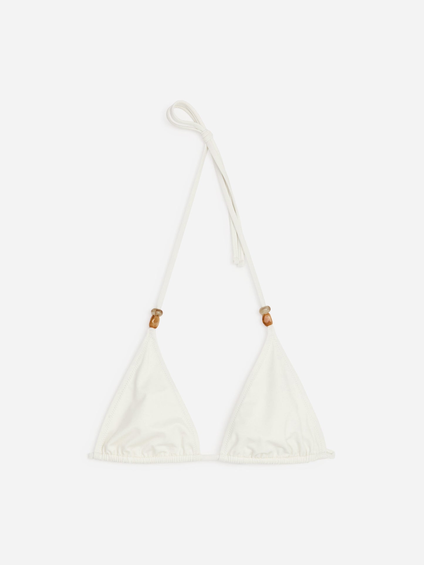 Beaded Triangle Bikini Top - White - Image 6