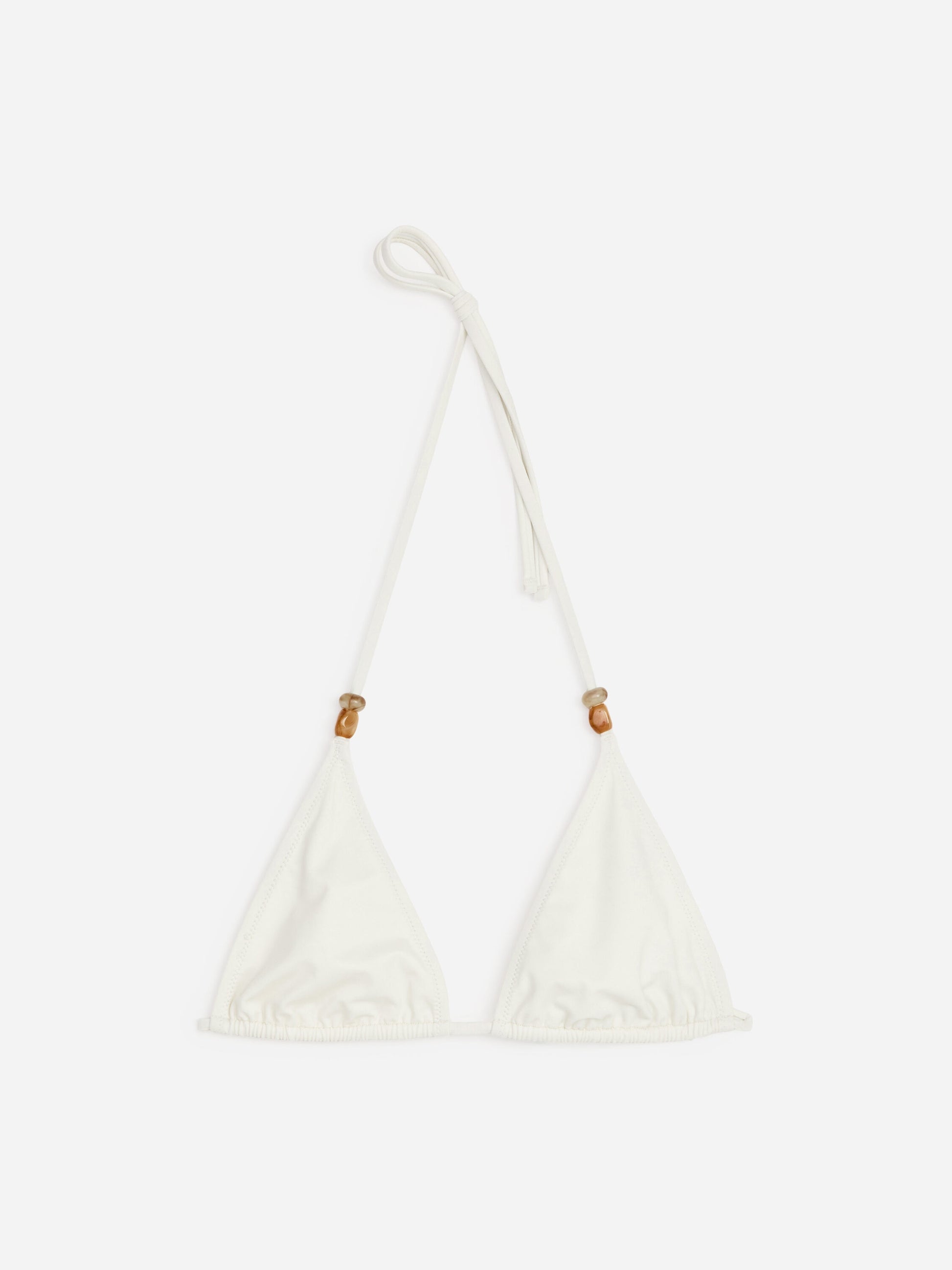 Beaded Triangle Bikini Top - White - Image 6