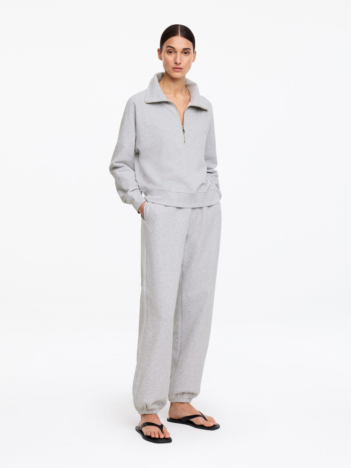Half-Zip Terry Sweatshirt - Grey - Image 2