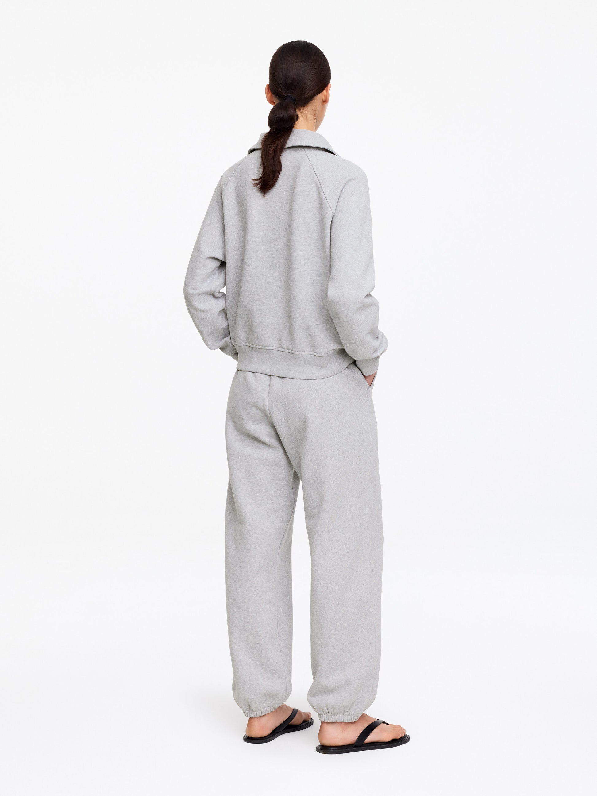 Half-Zip Terry Sweatshirt - Grey - Image 3