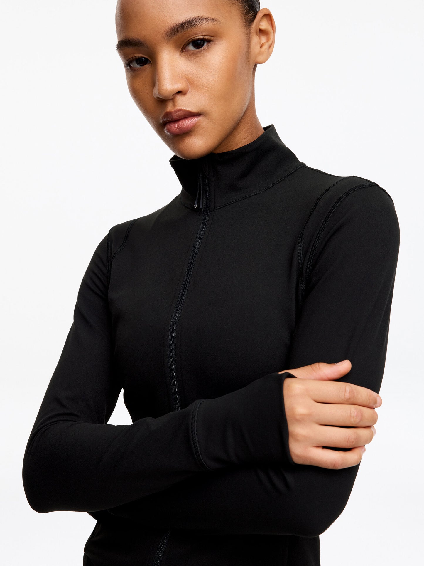 Soft Zip-Up Training Jacket - Black - Image 4