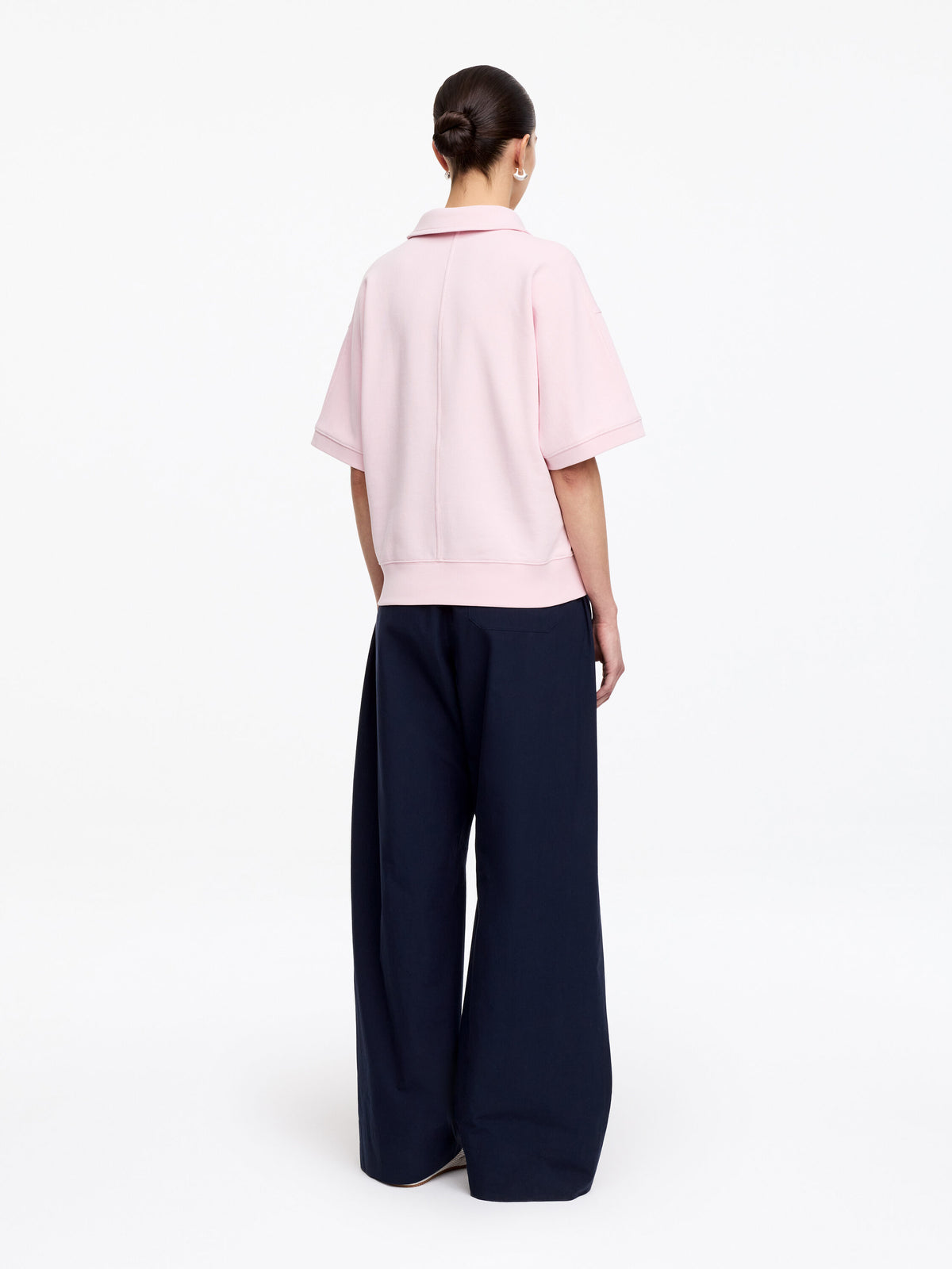 French Terry Polo Sweatshirt - Pink - Image 3