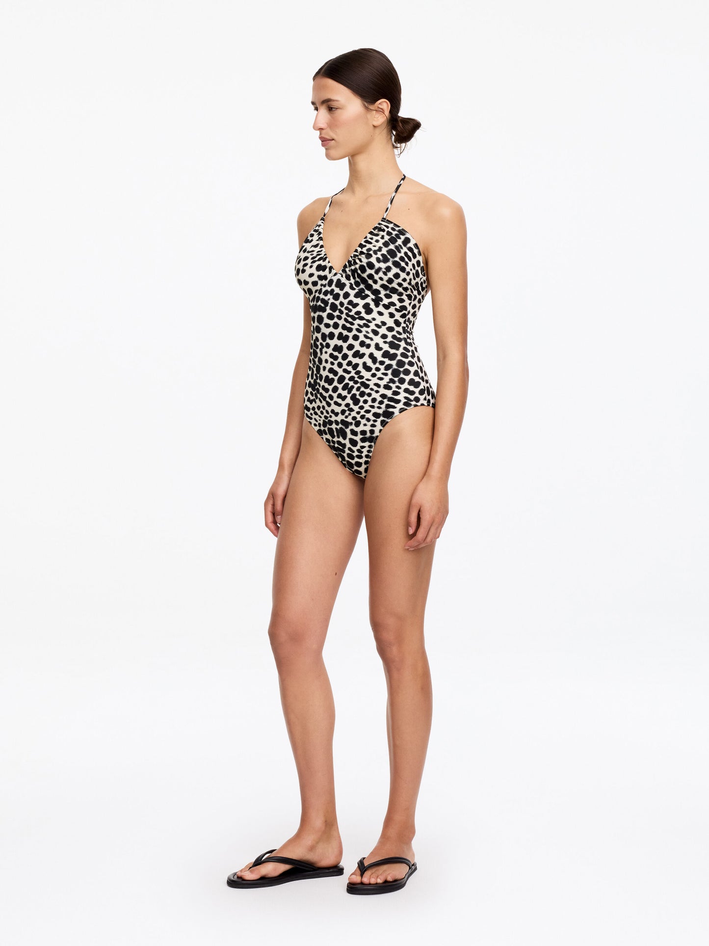 Halterneck Swimsuit - Beige - Image 4