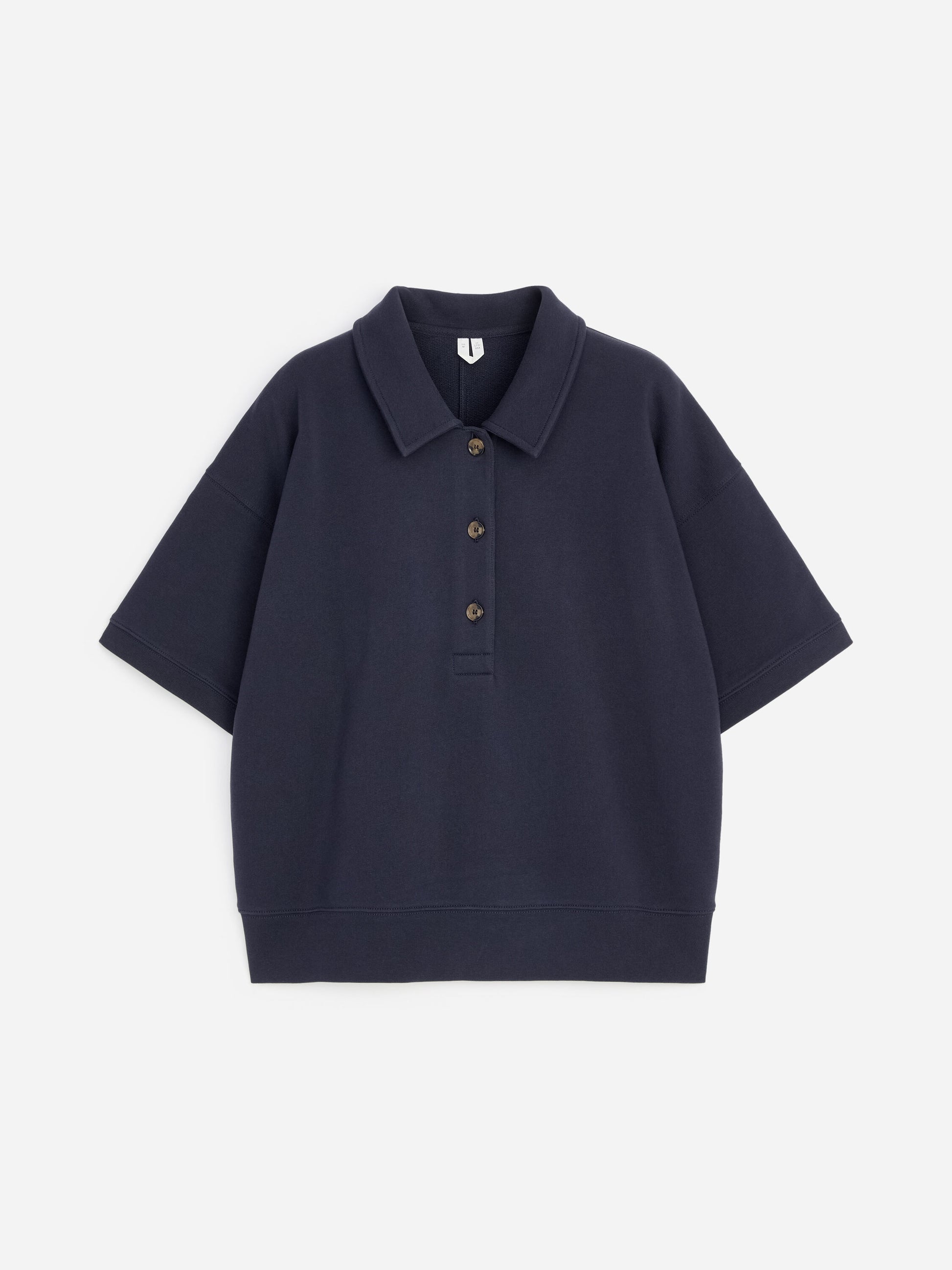 French Terry Polo Sweatshirt - Blue - Image 5