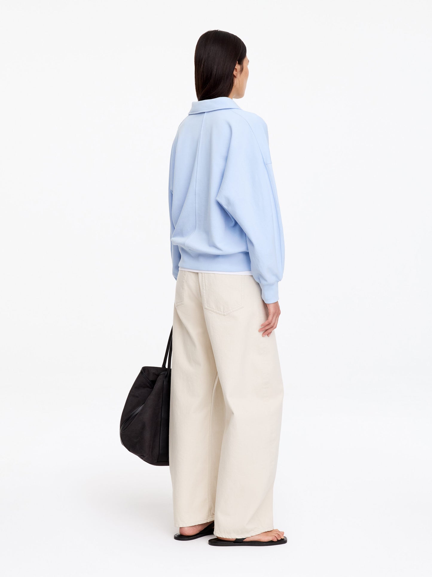 French Terry Polo Sweatshirt - Blue - Image 3
