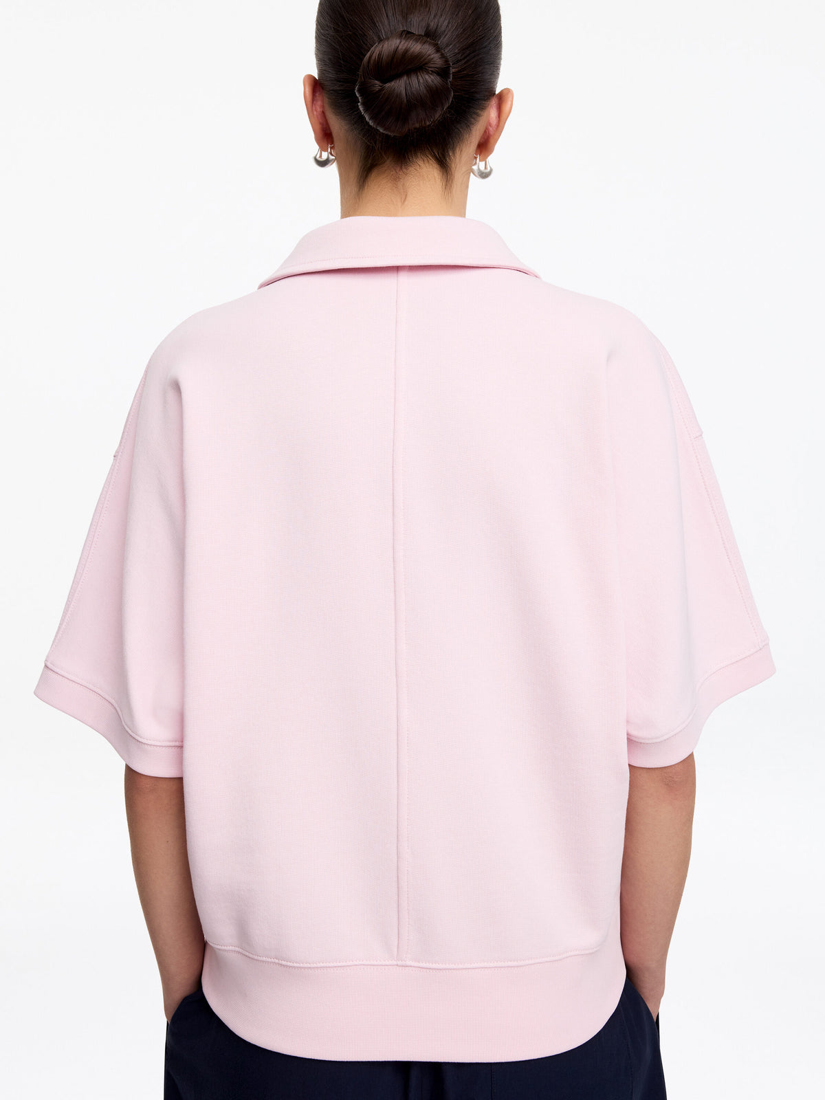 French Terry Polo Sweatshirt - Pink - Image 4