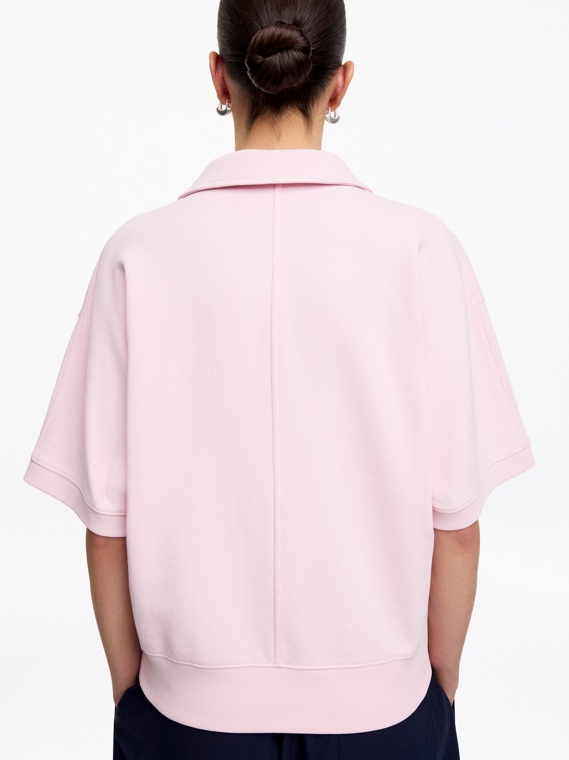 French Terry Polo Sweatshirt - Pink - Image 4