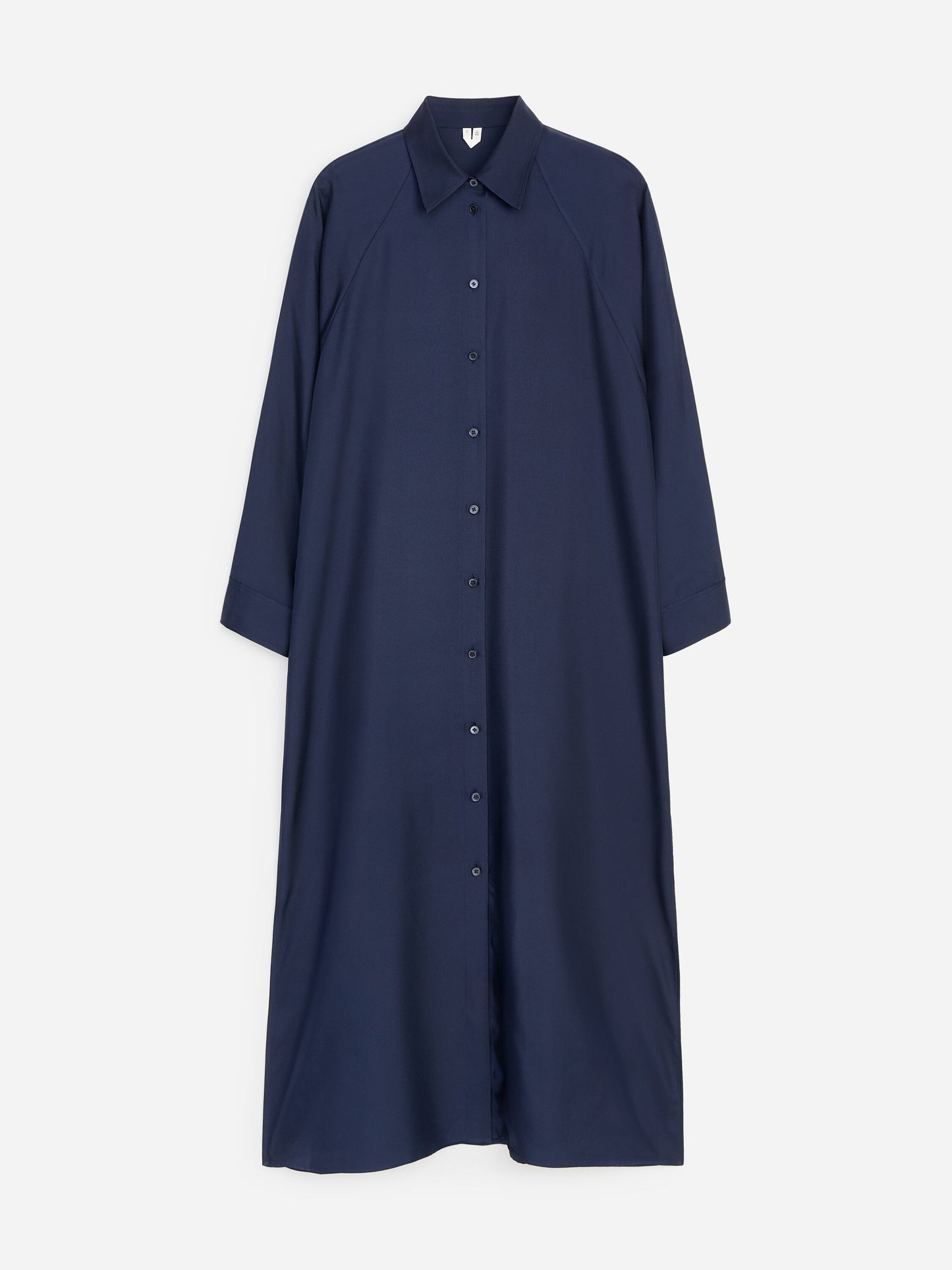 Silk Twill Shirt Dress - Blue - Image 5