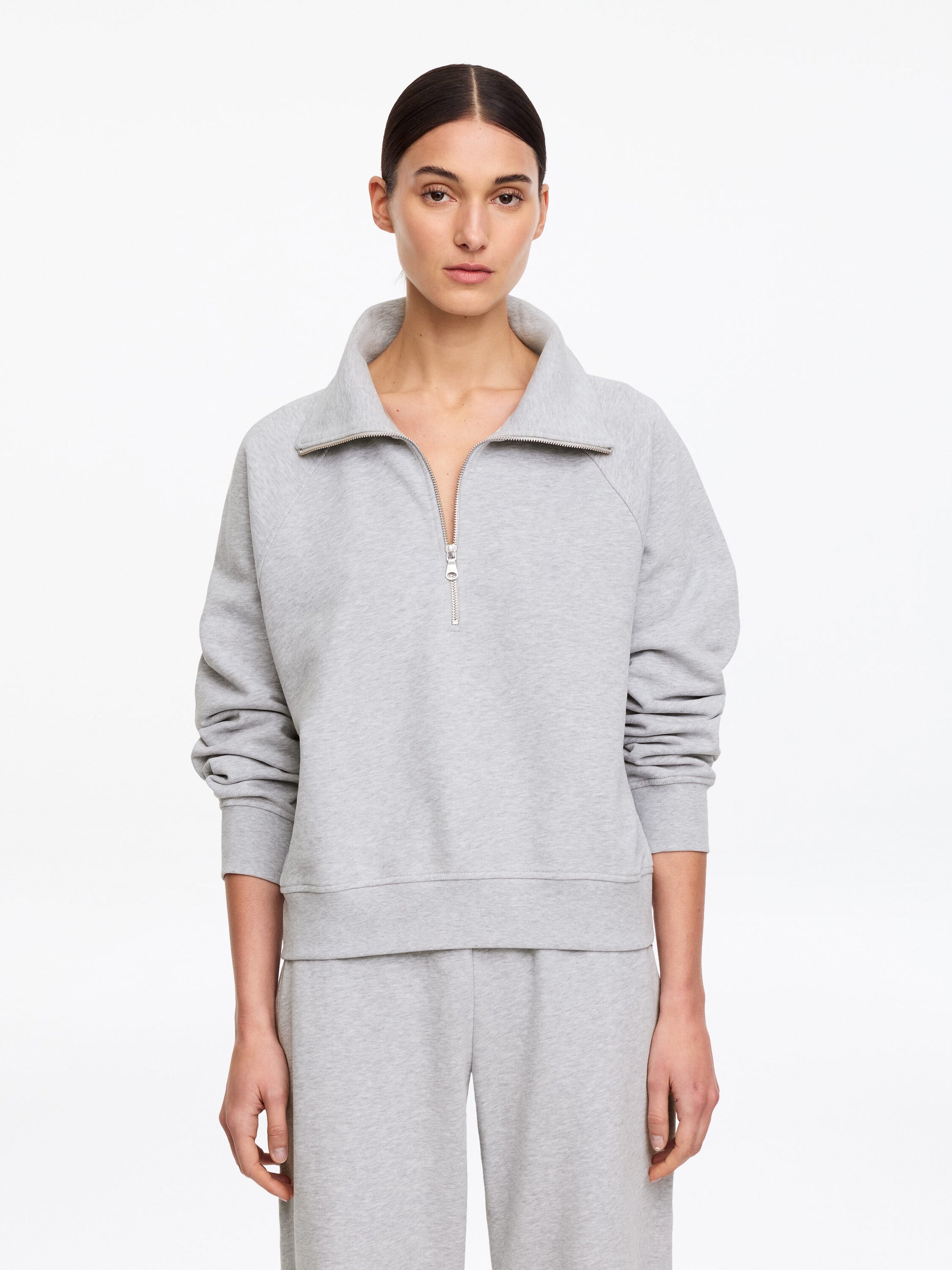 Half-Zip Terry Sweatshirt - Grey