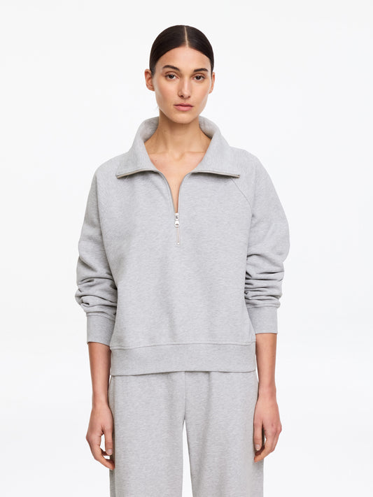 Half-Zip Terry Sweatshirt - Grey