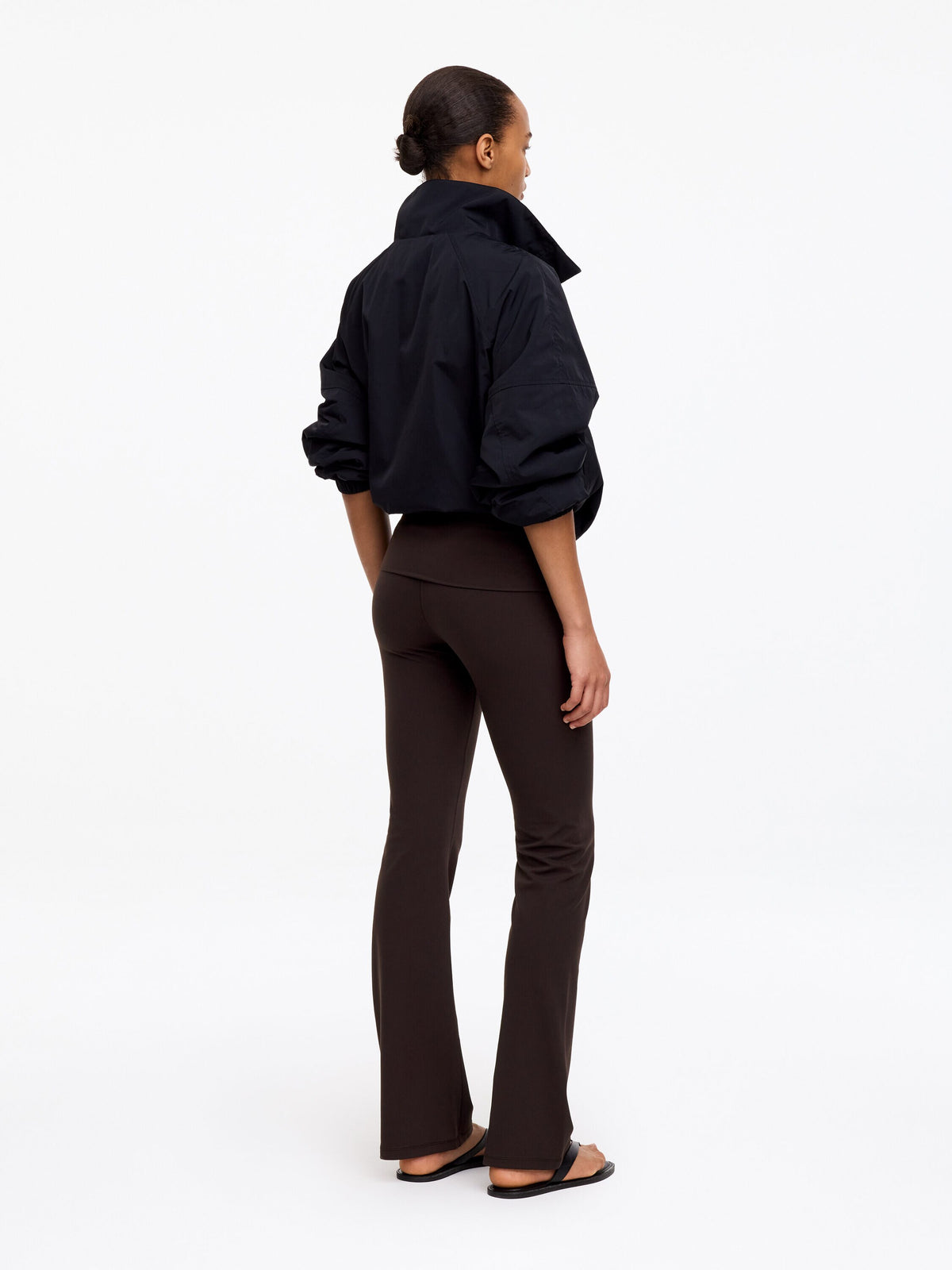 Flared Leggings - Brown - Image 3