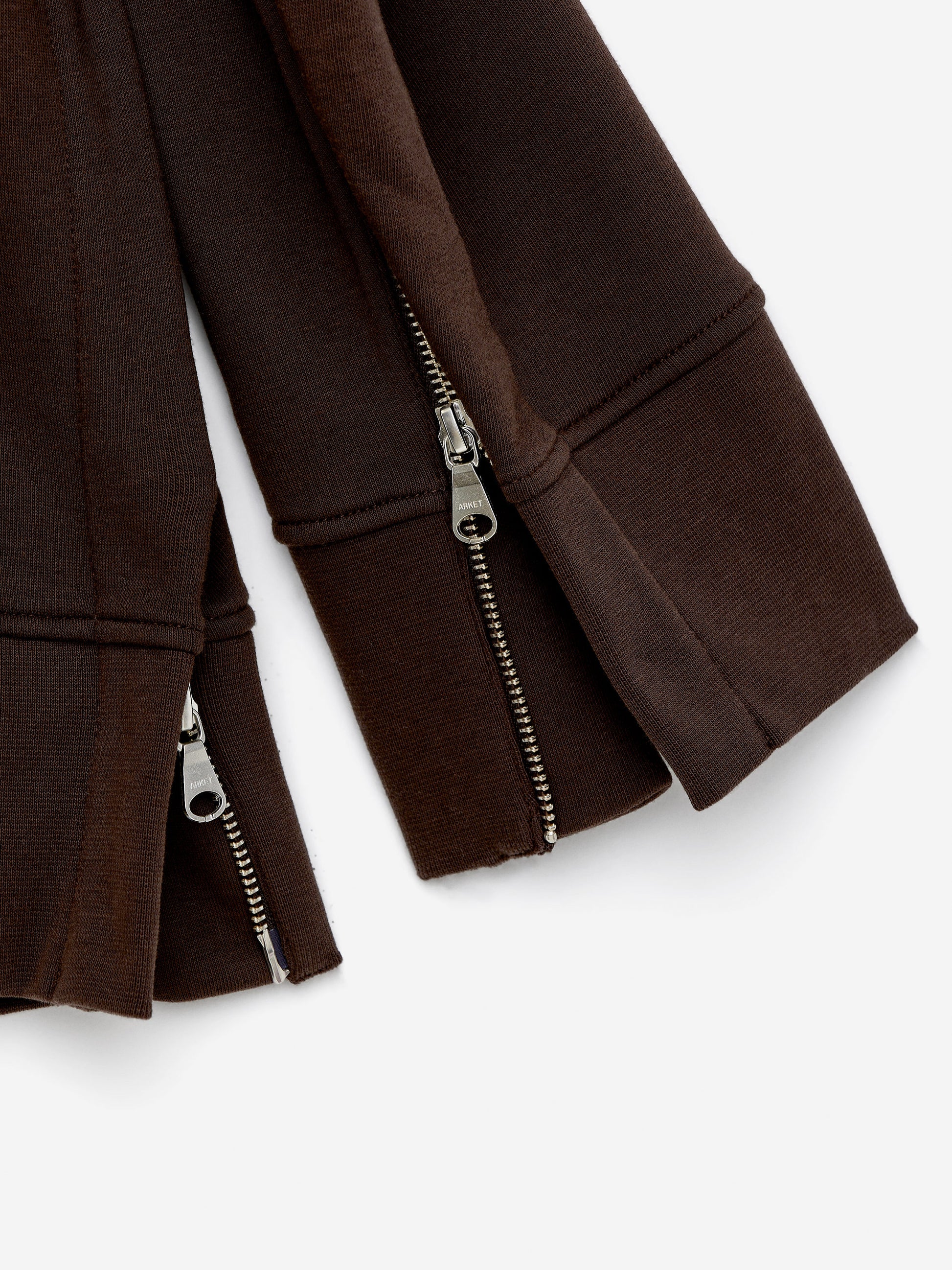 Zip-Detail Sweatshirt - Brown - Image 2
