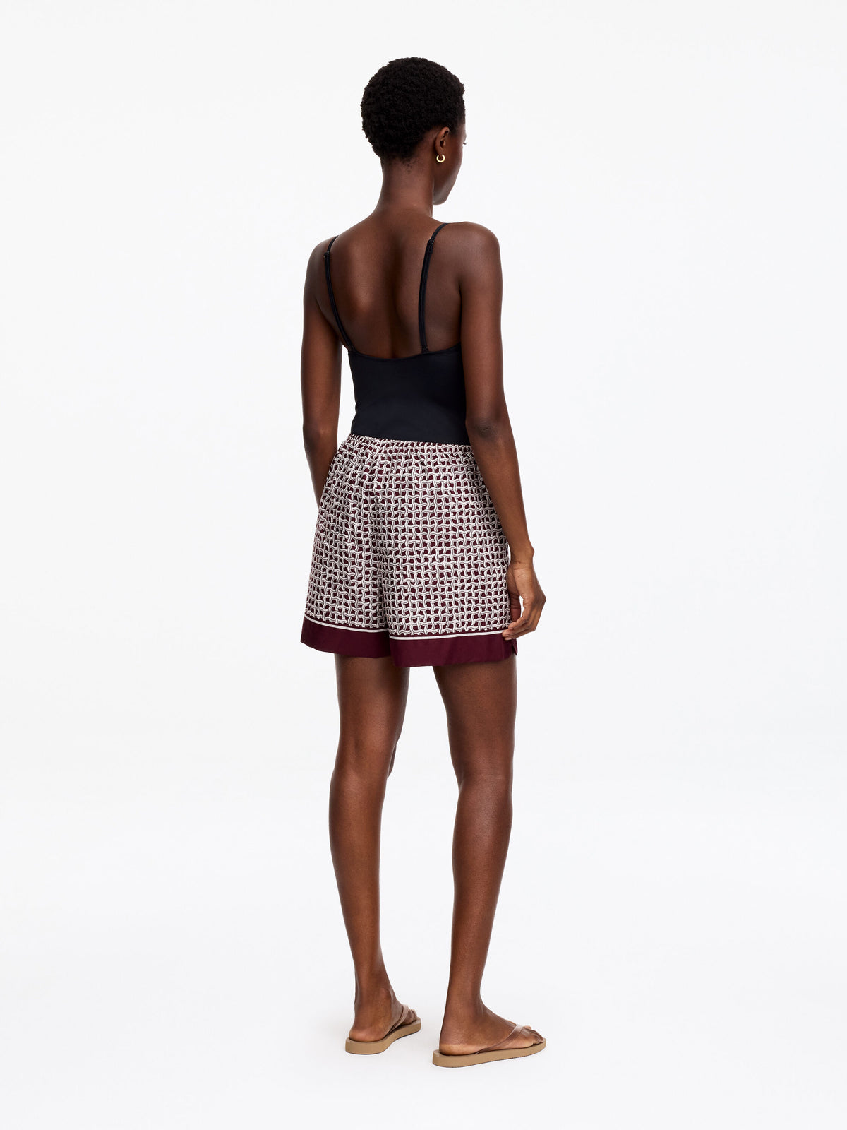 Lyocell Blend Shorts - Red - Image 3