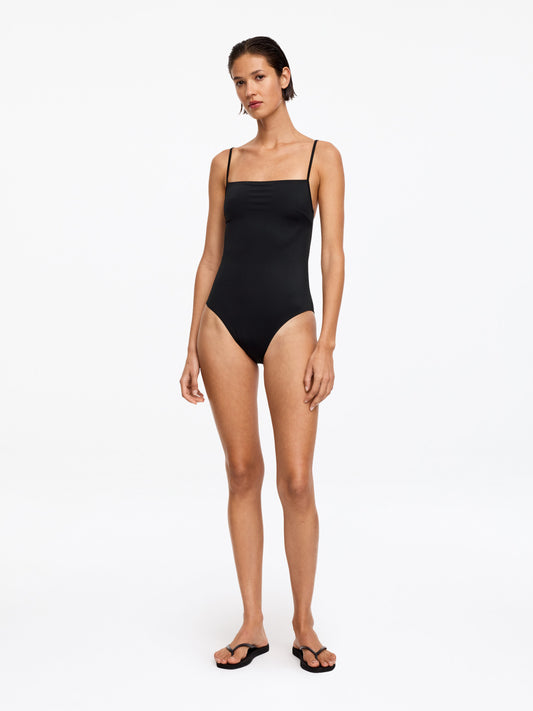 Square-Neck Swimsuit - Black