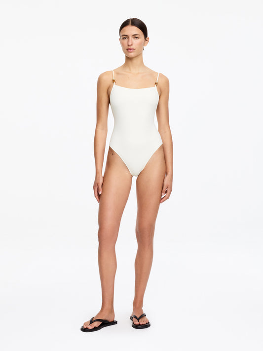 Beaded Swimsuit - White - Image 2