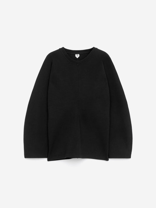 Batwing-Sleeve Sweatshirt - Black