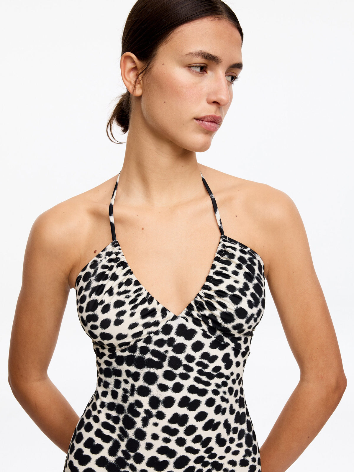 Halterneck Swimsuit - Beige - Image 5