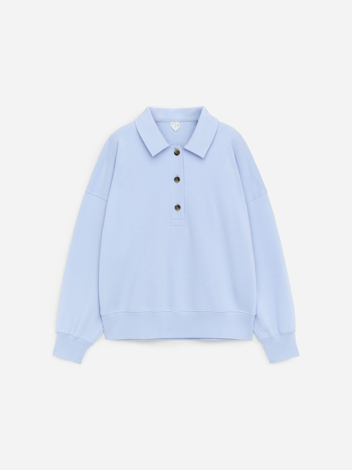 French Terry Polo Sweatshirt - Blue - Image 5