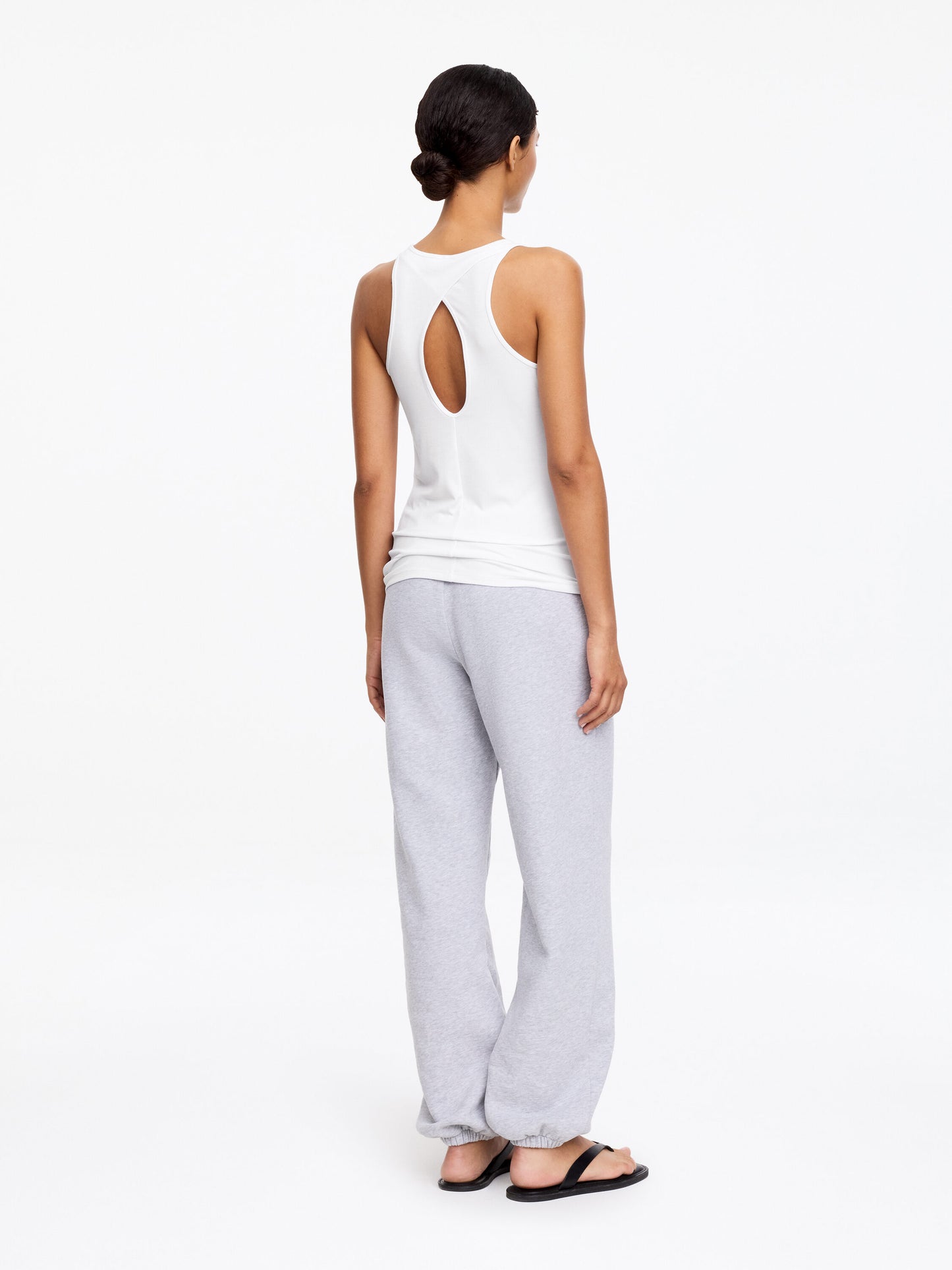 Ribbed Tank Top - White - Image 3
