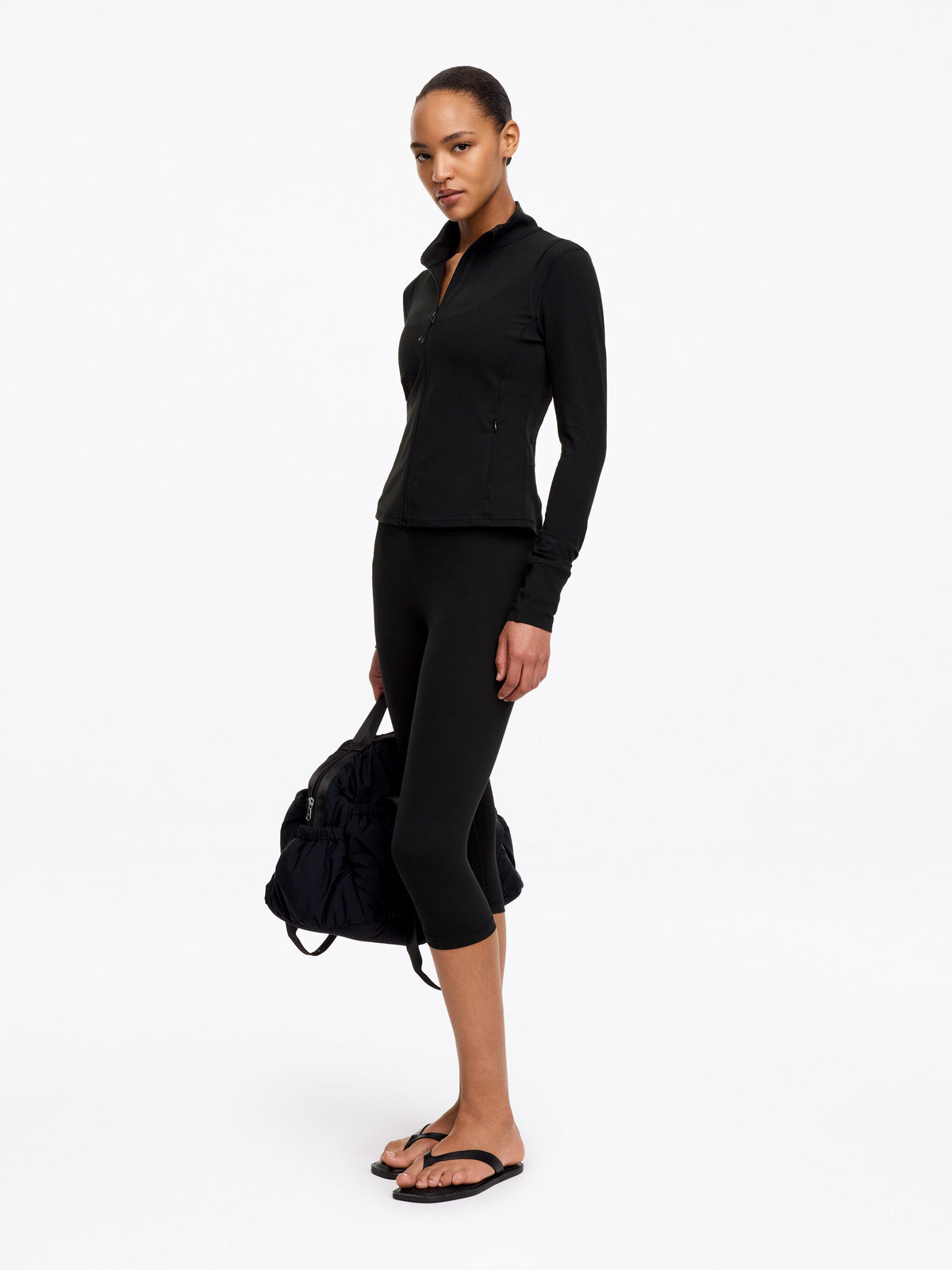 Soft Zip-Up Training Jacket - Black - Image 2