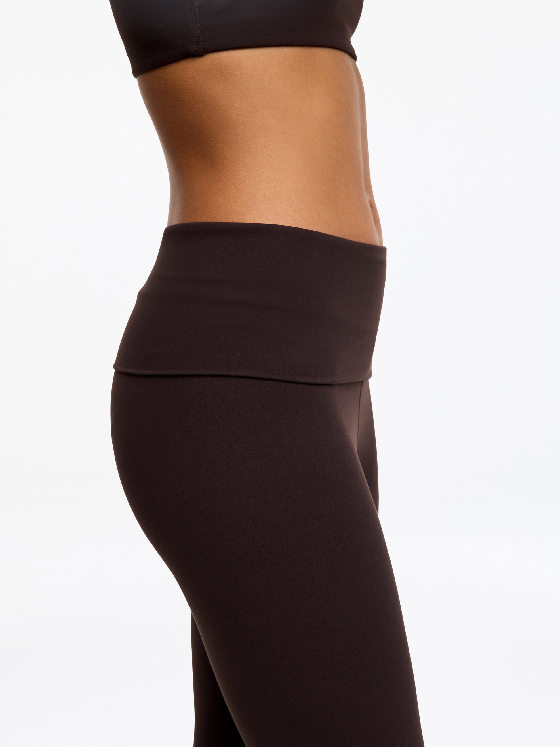 Flared Leggings - Brown - Image 4