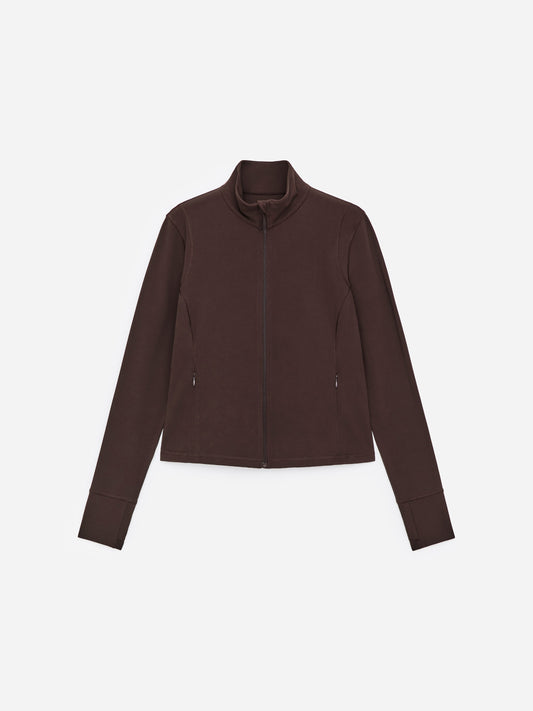 Soft Zip-Up Training Jacket - Brown