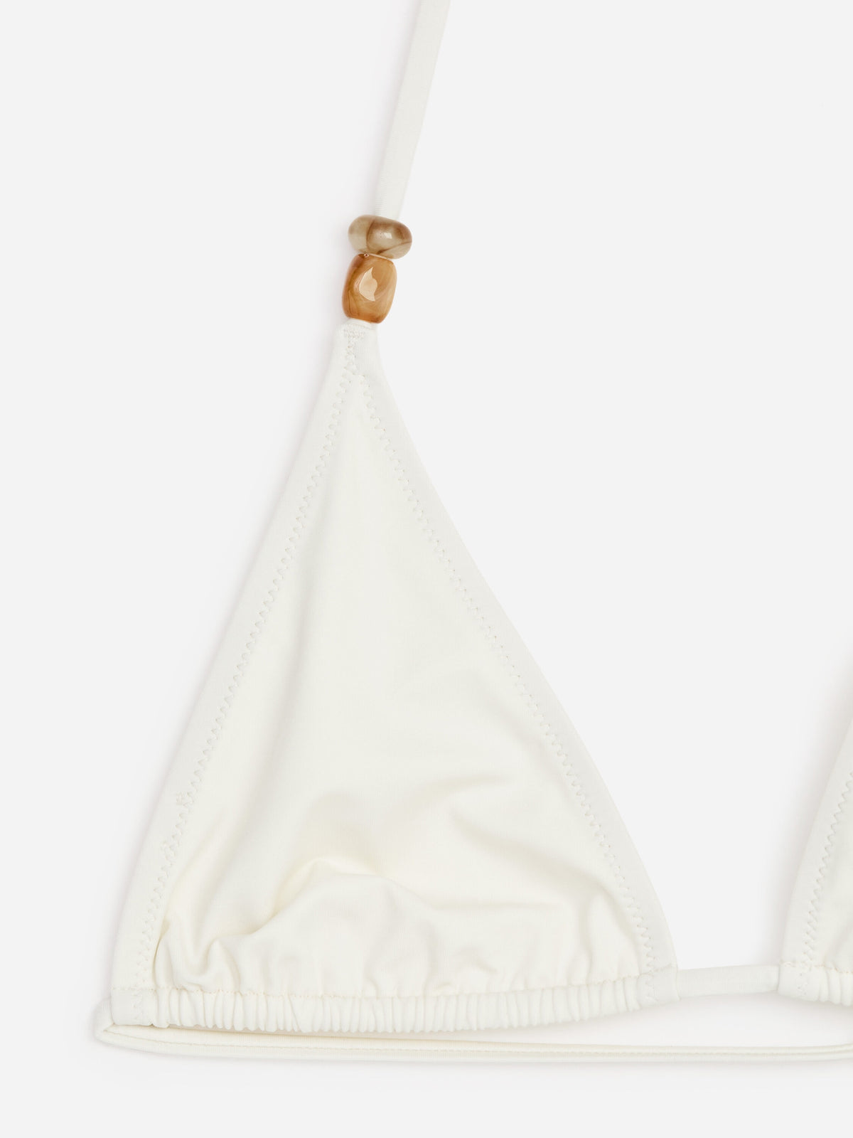 Beaded Triangle Bikini Top - White - Image 7